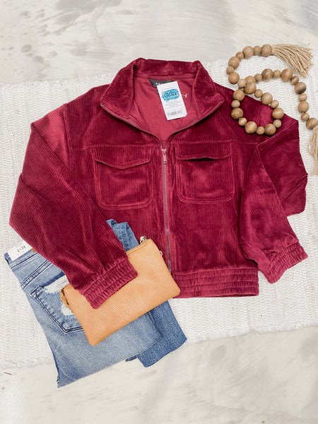 Cordurory Mock Jacket Burgundy