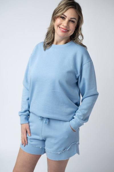 Vintage Wash Pullover Dusty Blue