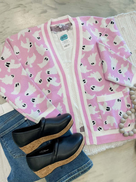Ghost Pocket Cardigan in Lilac