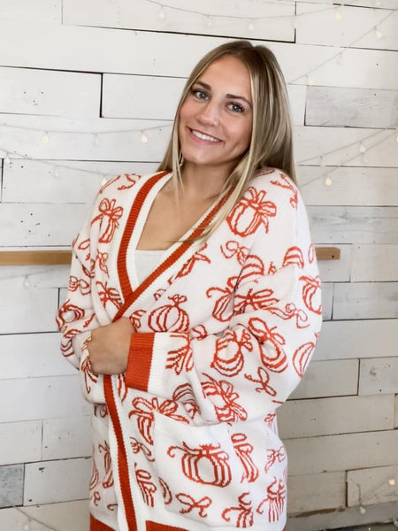 Michelle Mae Pumpkins Pocket Cardigan