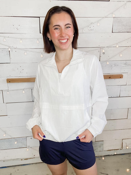 Rae Mode Crinkle Woven Action Jacket Ivory