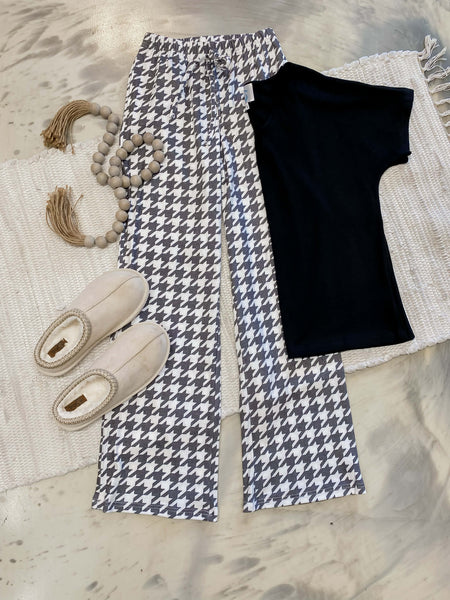 Black Houndstooth Pajama Set
