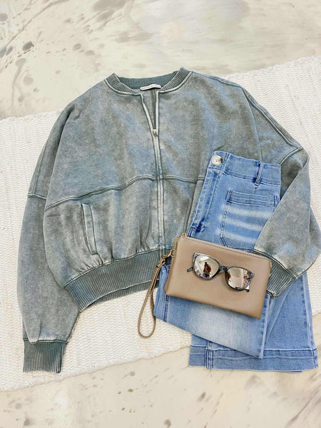 Vintage Washed Jacket in Jade