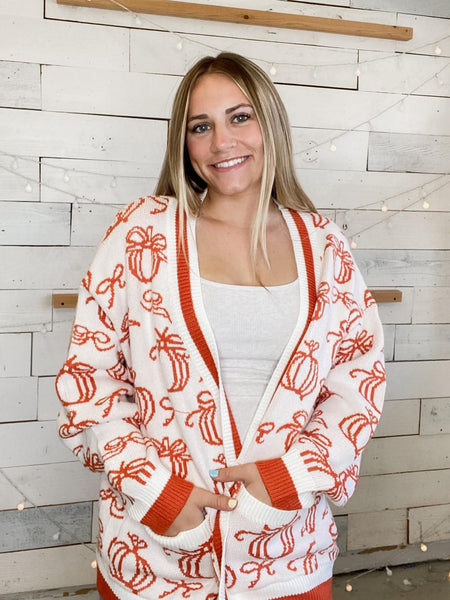 Michelle Mae Pumpkins Pocket Cardigan