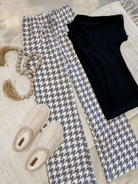 Black Houndstooth Pajama Set