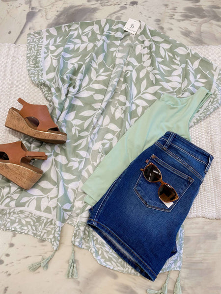 Sage/Ivory Kimono