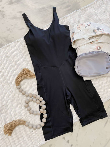 Biker Short Romper w. Removable Bra Cups