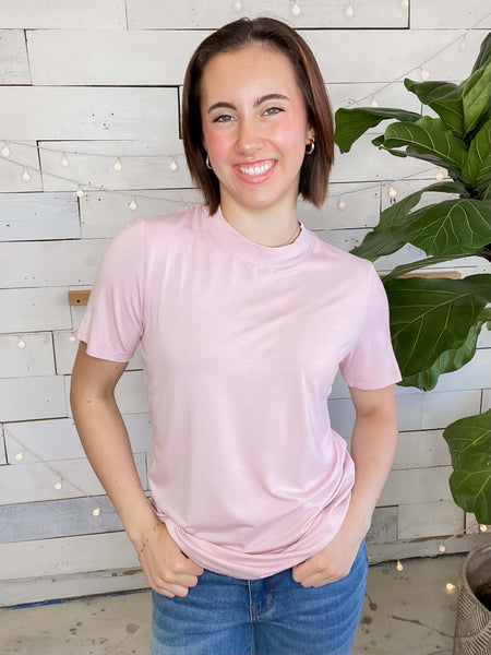 Michelle Mae Blair Short Sleeve Top in Blush
