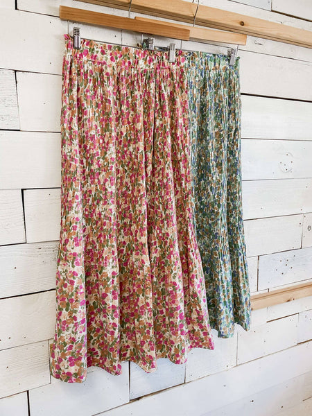 Floral Pleated Skirts