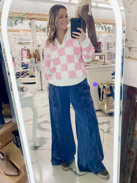 Groove On Checker Flare Pants