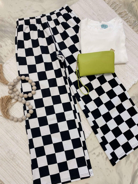 Checkered Wide Leg Comfy Pants