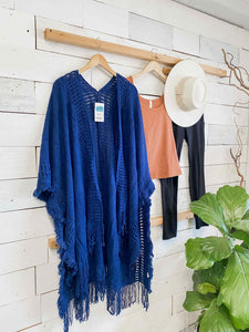 Bohemian Ruana in Navy