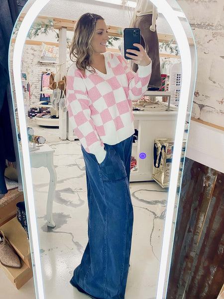 Groove On Checker Flare Pants