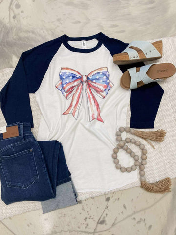 America Bow Baseball Tee