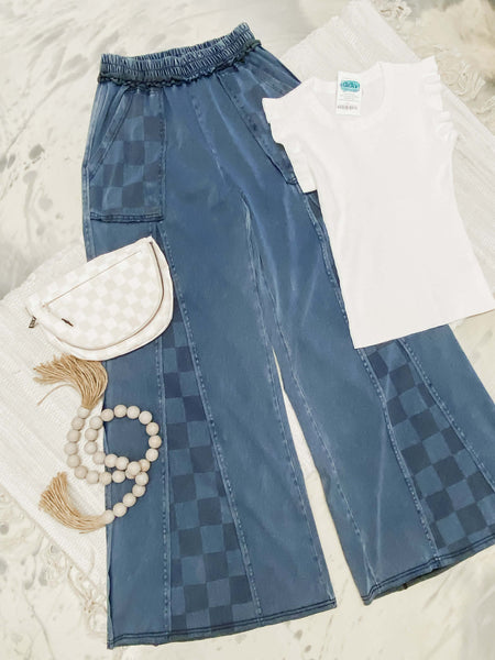 Groove On Checker Flare Pants