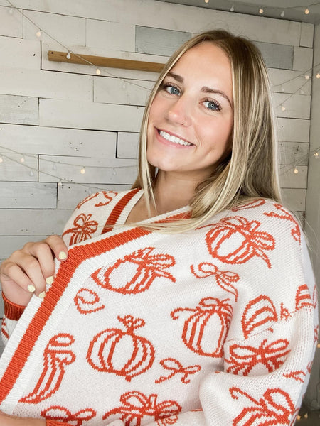 Michelle Mae Pumpkins Pocket Cardigan