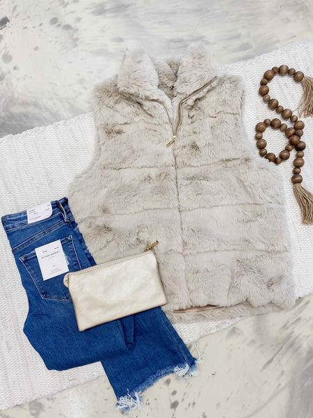 Champange Fur Vest Black Label