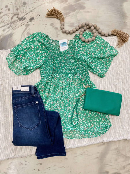Smocked Flutter Away Top