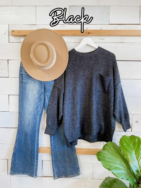 Brushed Melange Oversized Sweater Fall Colors