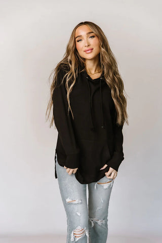 Ampersand Ave Sideslit Hoodie Blackout