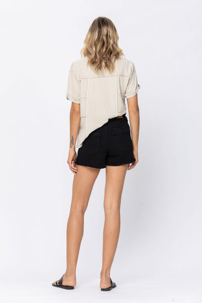 Judy Blue Home Front Patch Pocket Black