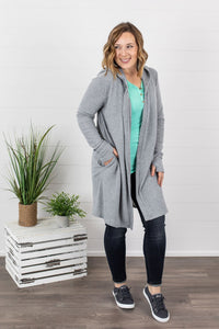 Hooded Waffle Cardigan