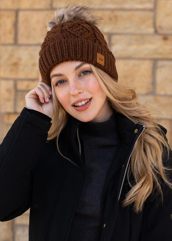 Panache Fleece Brown Beanie