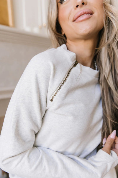 Ampersand Ave Oatmeal Side zip Pullover
