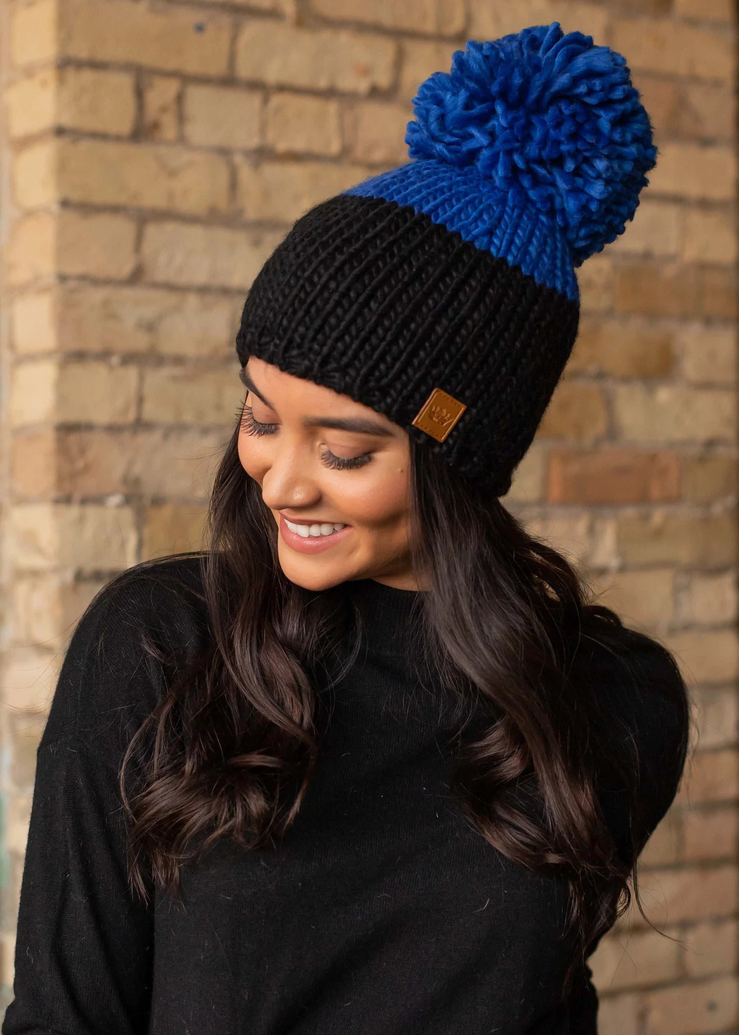 BF Fleece Blue Black Beanie