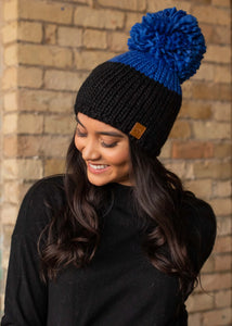 BF Fleece Blue Black Beanie