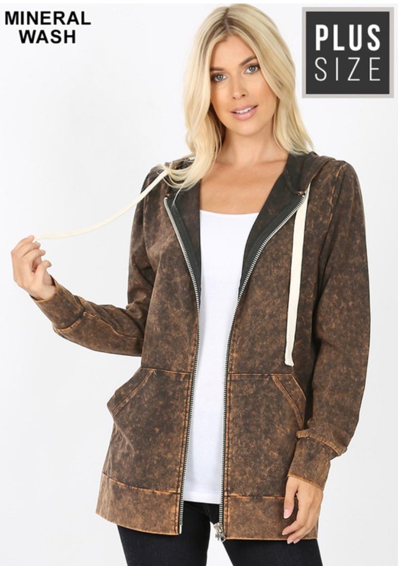 Acid Wash Zip Up