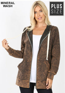 Acid Wash Zip Up
