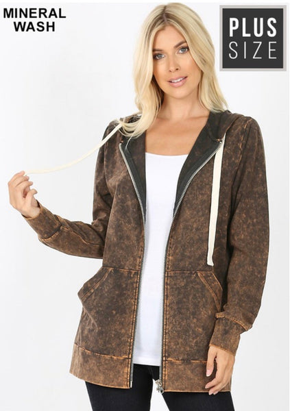 Acid Wash Zip Up