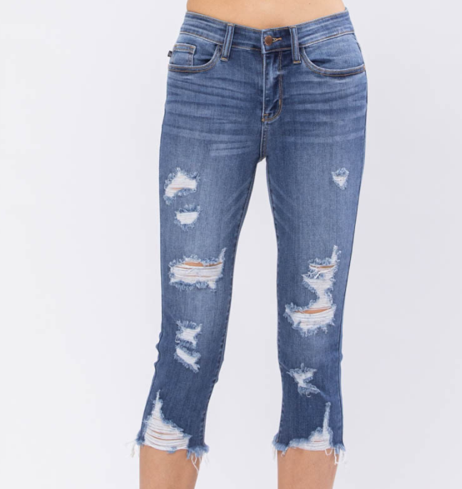 Judy Blue Everyday Distressed Capri