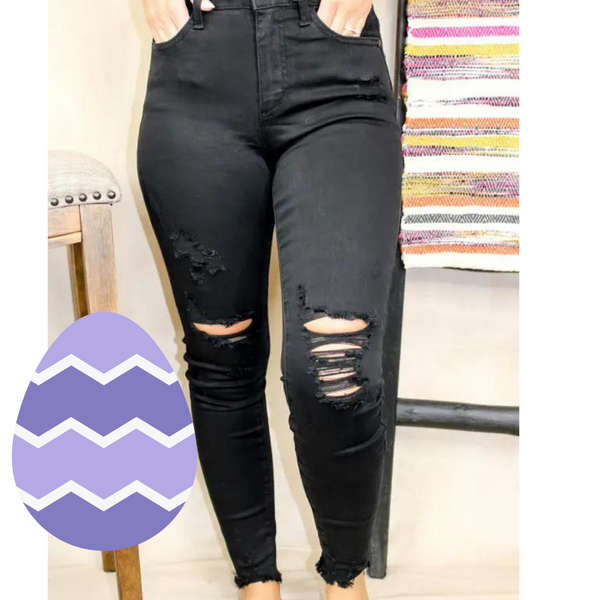 Judy Blue Black Skinny Distressed