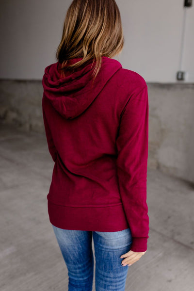 Ampersand Ave Performance Fleece Half Zip Cherry