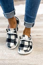 Holly Boat Shoe White Plaid