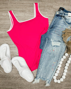 Pink & White Tank