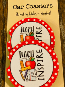 Teacher Car Coasters