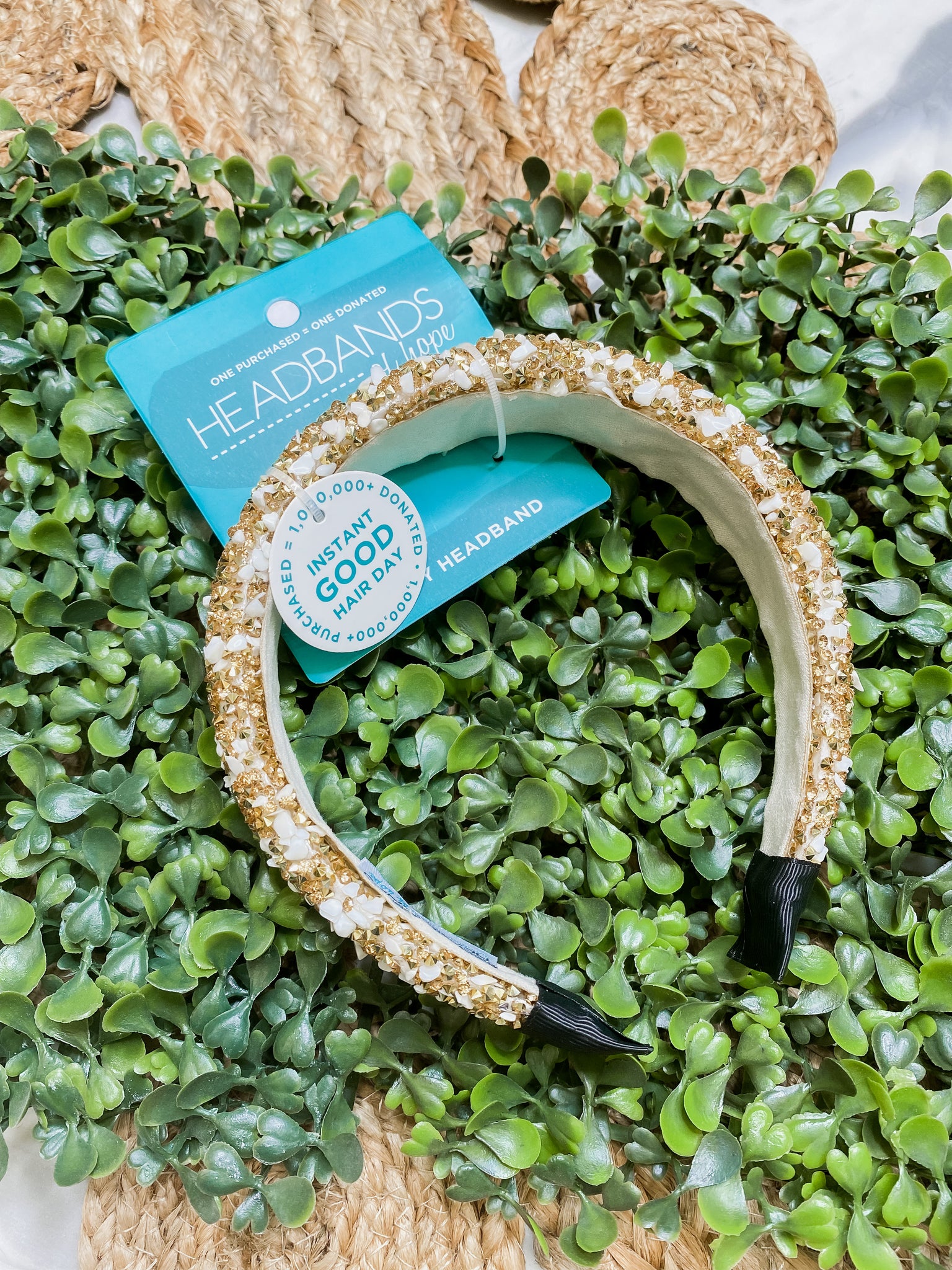 Headbands of Hope: All The Glitters Cream & Gold