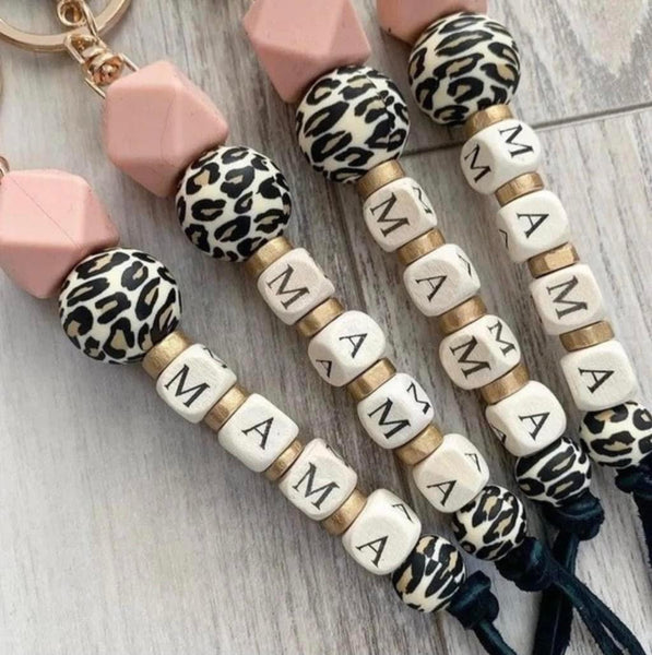 Mama Beaded Keychain