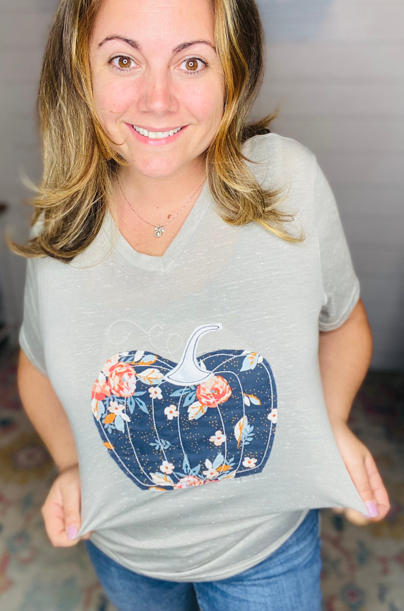 Hand Sewn Pumpkin Tee