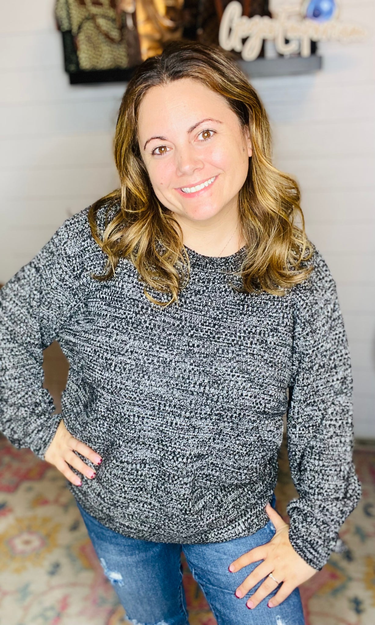 Heathered Sweater Black