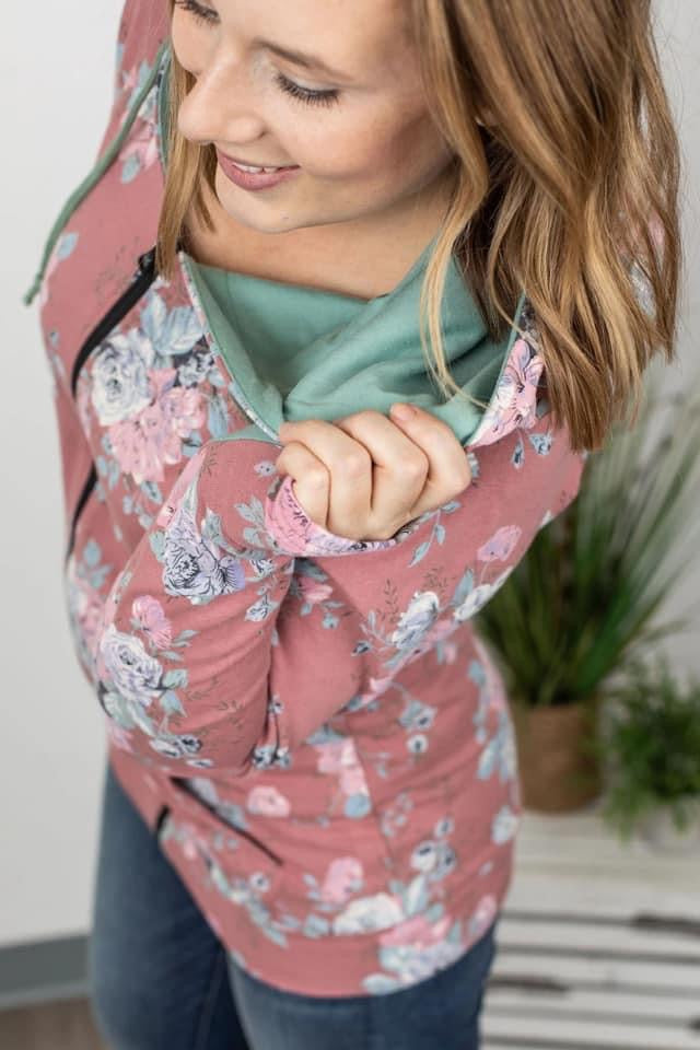 Floral Sage Full Zip