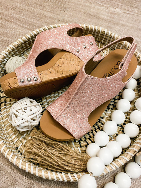 Carly Wedge in Sparkle Pink