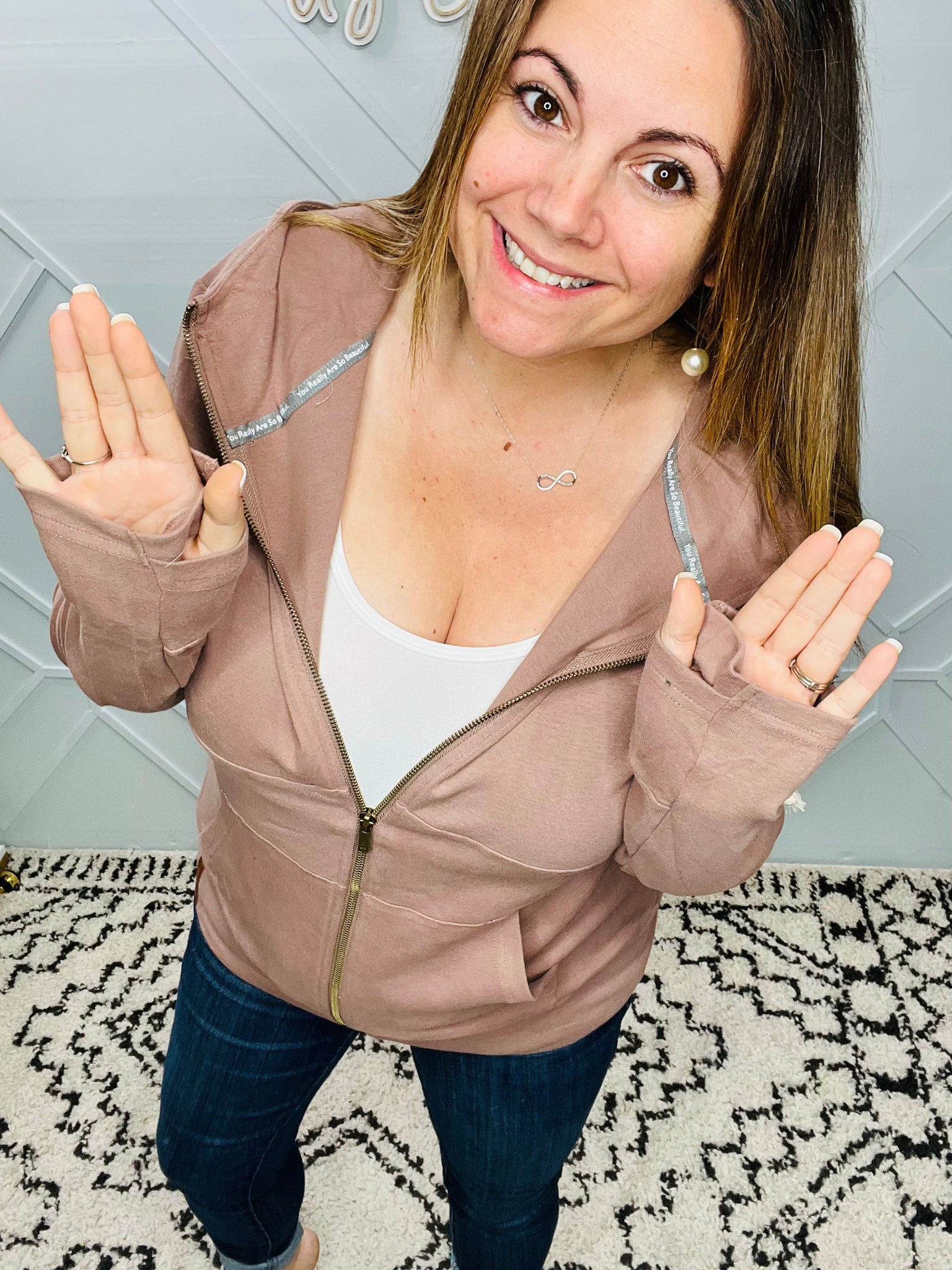 Ampersand Ave Dusty Mauve Full Zip