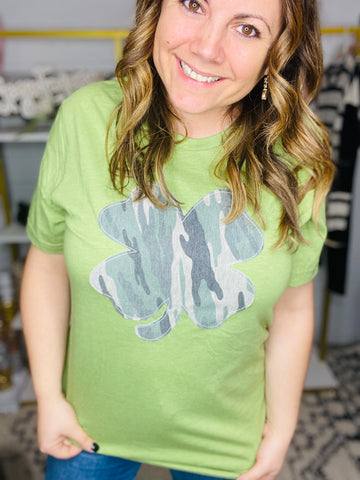 Hand Sewn Camo Clover