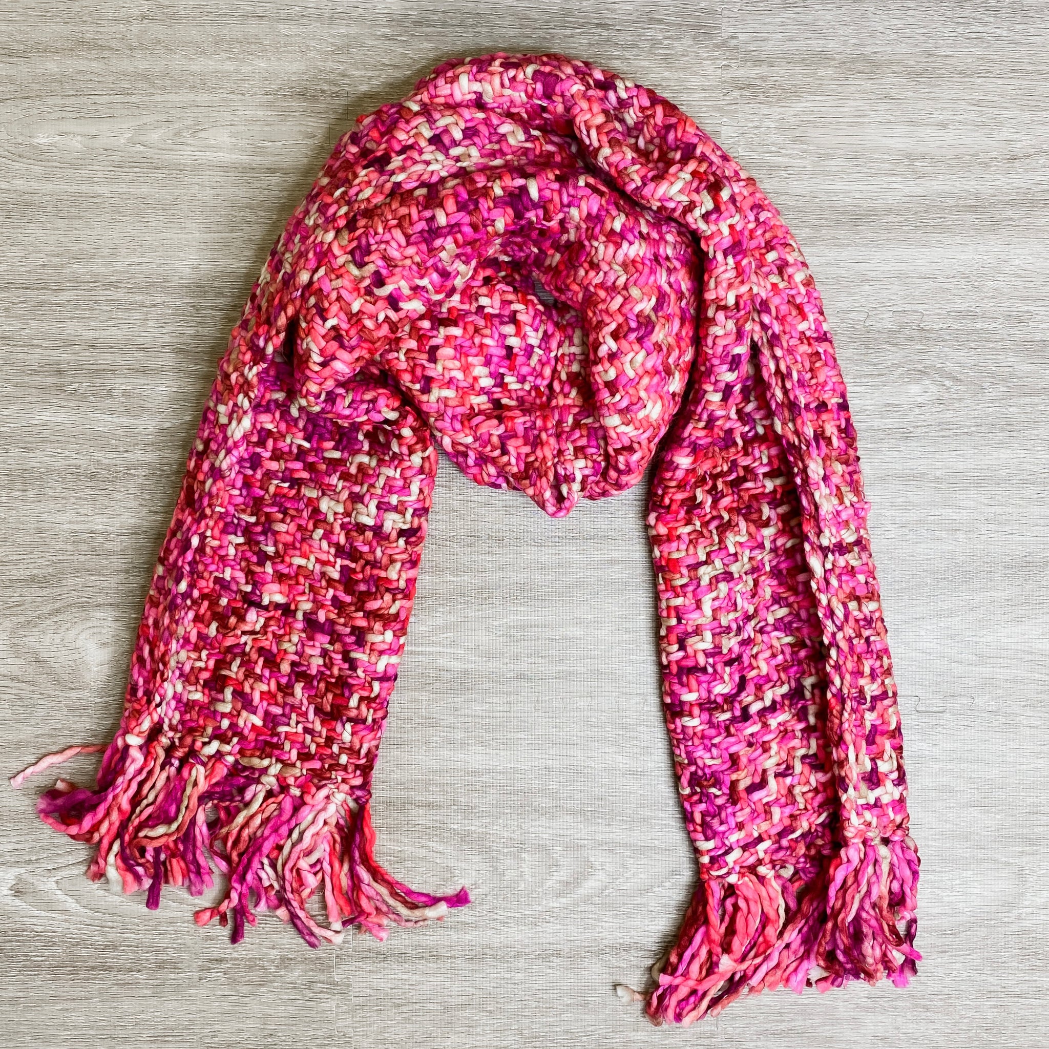 Fuschia Woven Loom Scarf