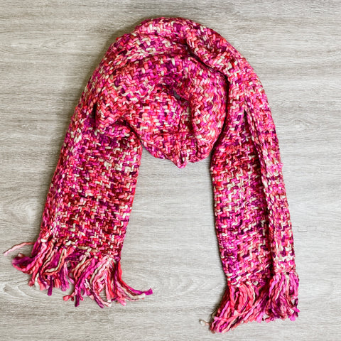 Fuschia Woven Loom Scarf