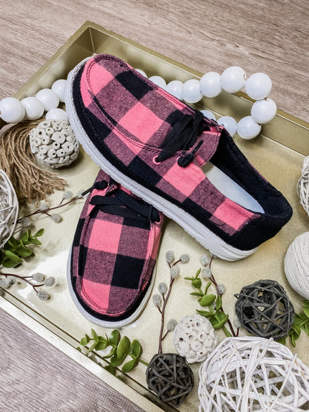 Holly Boat Shoe Pink Plaid STEAL